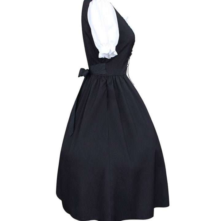 Damen Oktoberfest Dirndlkleid Schnürung Schürze Trachtenkleid