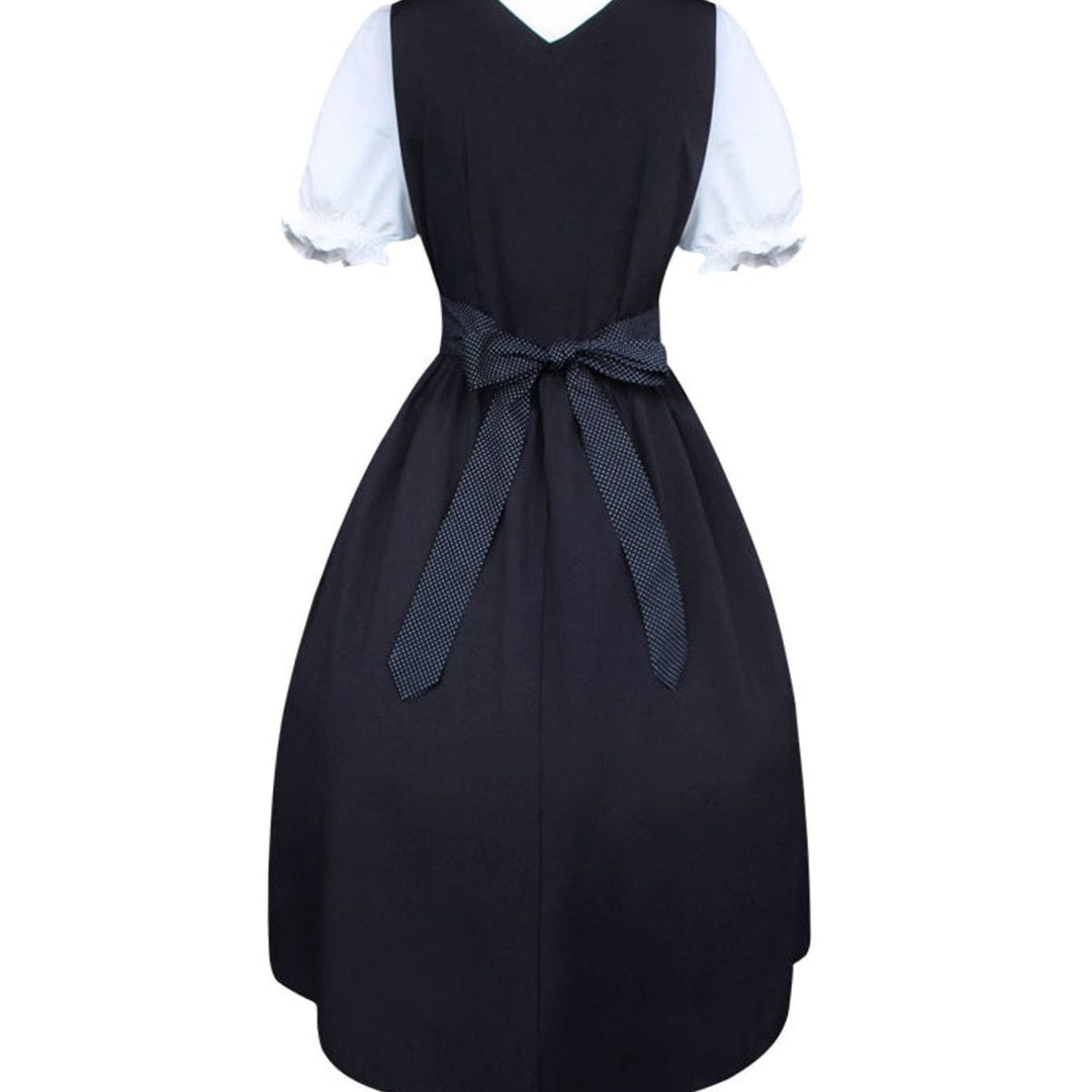 Damen Oktoberfest Dirndlkleid Schnürung Schürze Trachtenkleid