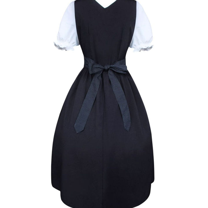 Damen Oktoberfest Dirndlkleid Schnürung Schürze Trachtenkleid