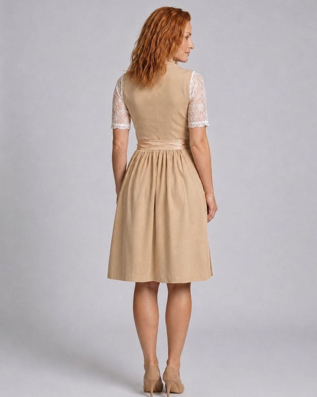 Damen Oktoberfest Dirndlkleid Spitzenbluse floraler Spitzenrock