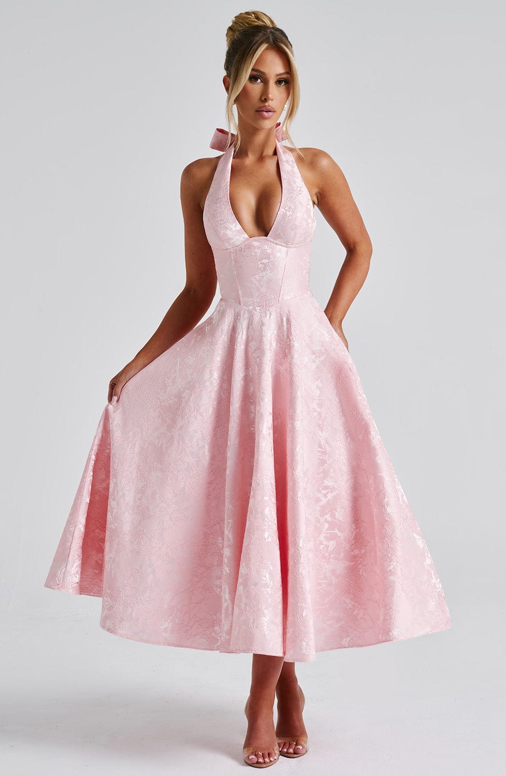 Clara | Women Wedding Guest Halter Midi Dress - Elle Zürich
