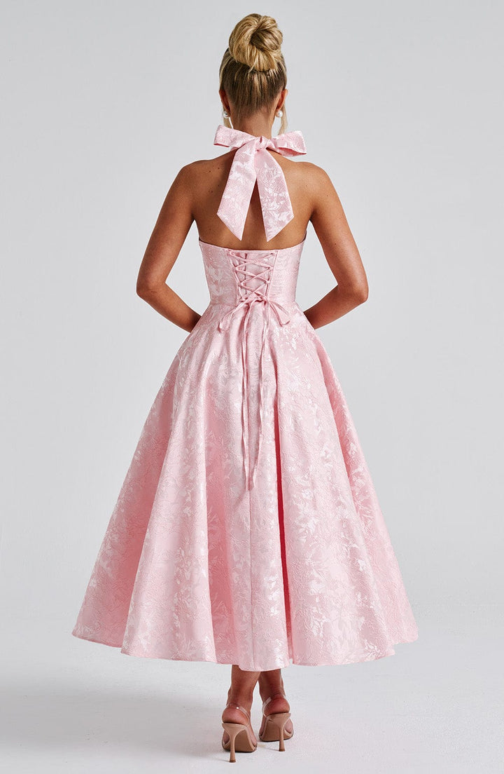 Clara | Women Wedding Guest Halter Midi Dress - Elle Zürich