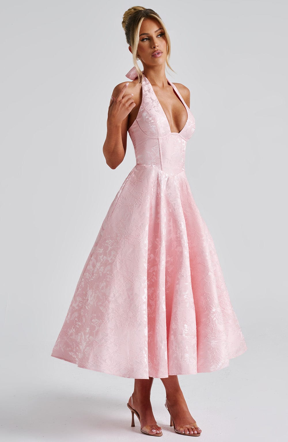 Clara | Women Wedding Guest Halter Midi Dress - Elle Zürich