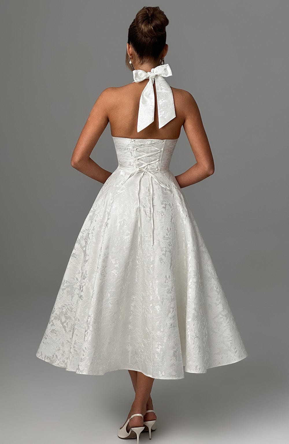 Clara | Women Wedding Guest Halter Midi Dress - Elle Zürich