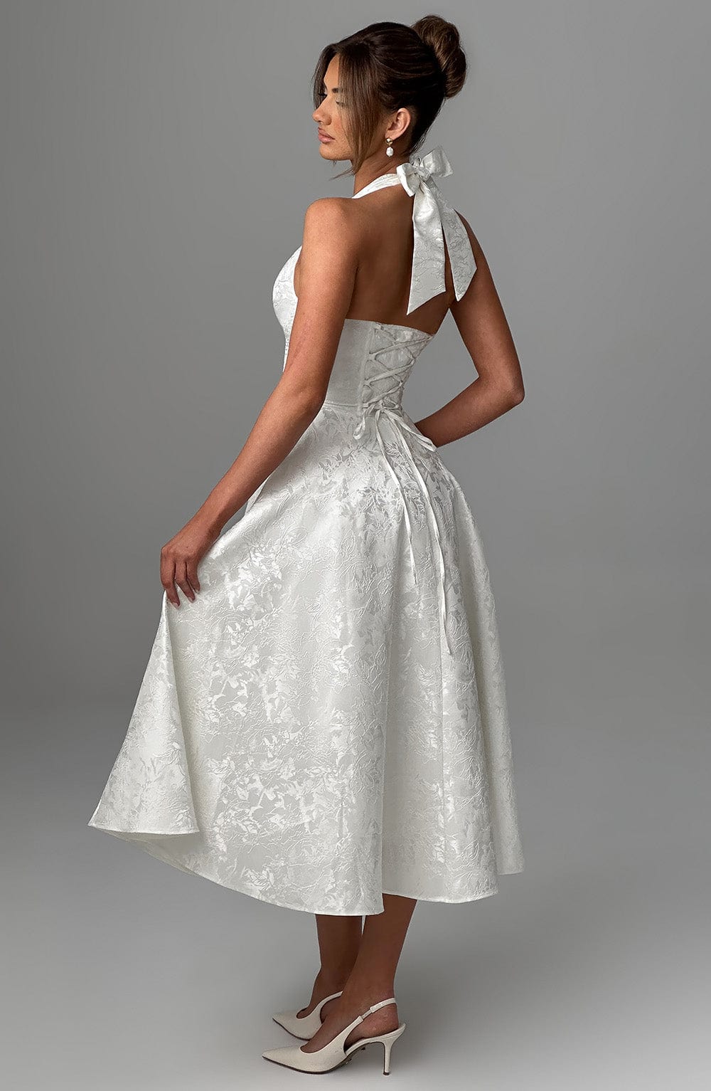 Clara | Women Wedding Guest Halter Midi Dress - Elle Zürich