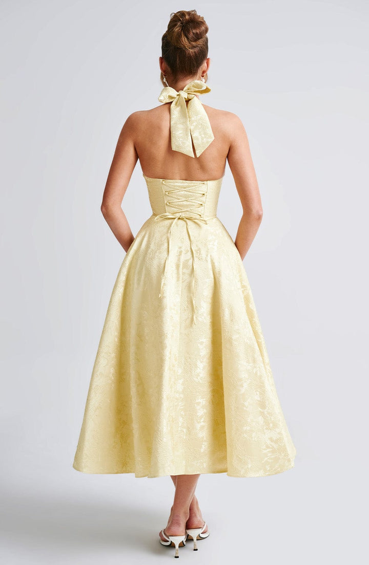Clara | Women Wedding Guest Halter Midi Dress - Elle Zürich