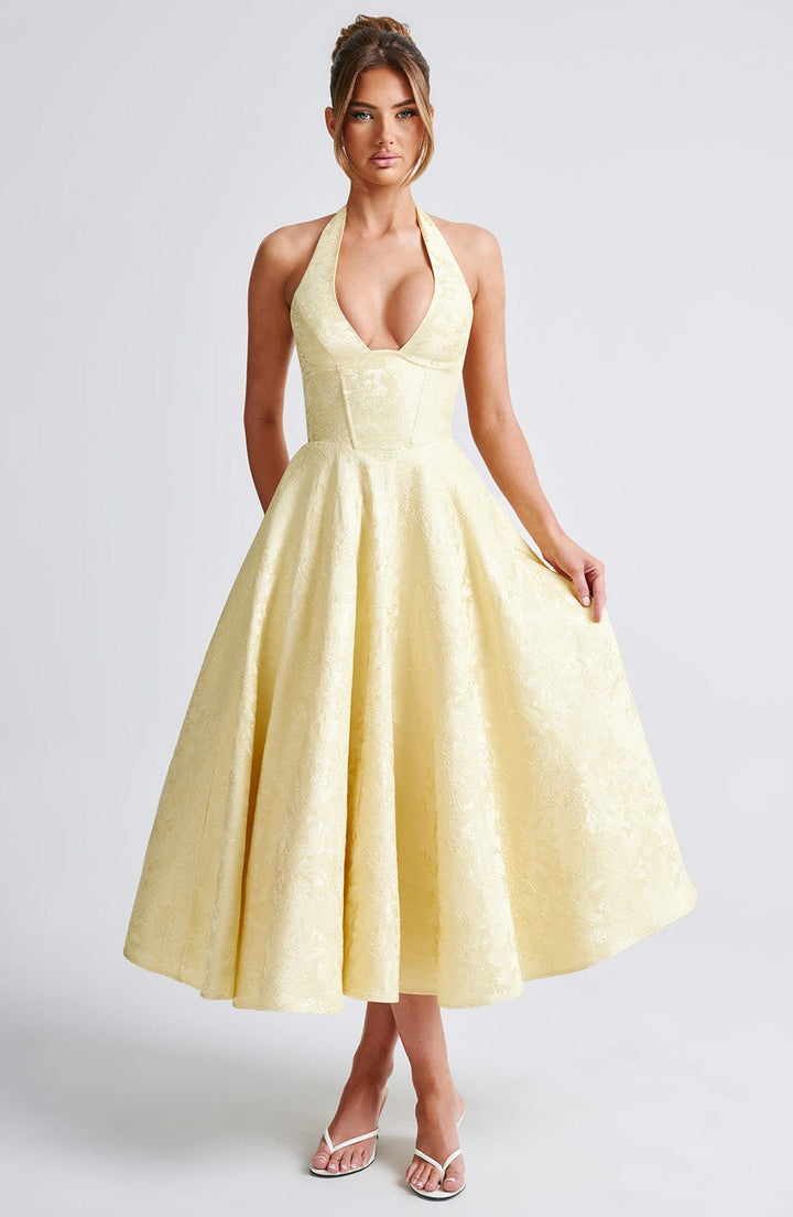 Clara | Women Wedding Guest Halter Midi Dress - Elle Zürich
