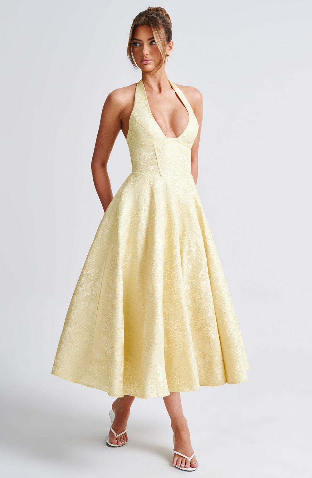 Clara | Women Wedding Guest Halter Midi Dress - Elle Zürich