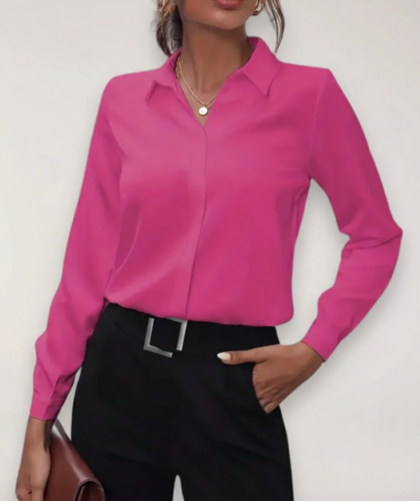 Brooklyn | Women’s Elegant Tailored Button-Up Work Blouse - Elle Zürich