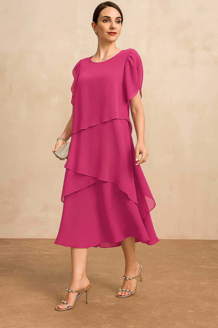 Doris | Damen Weiches Klassisches Chiffon Kleid - Elle Zürich