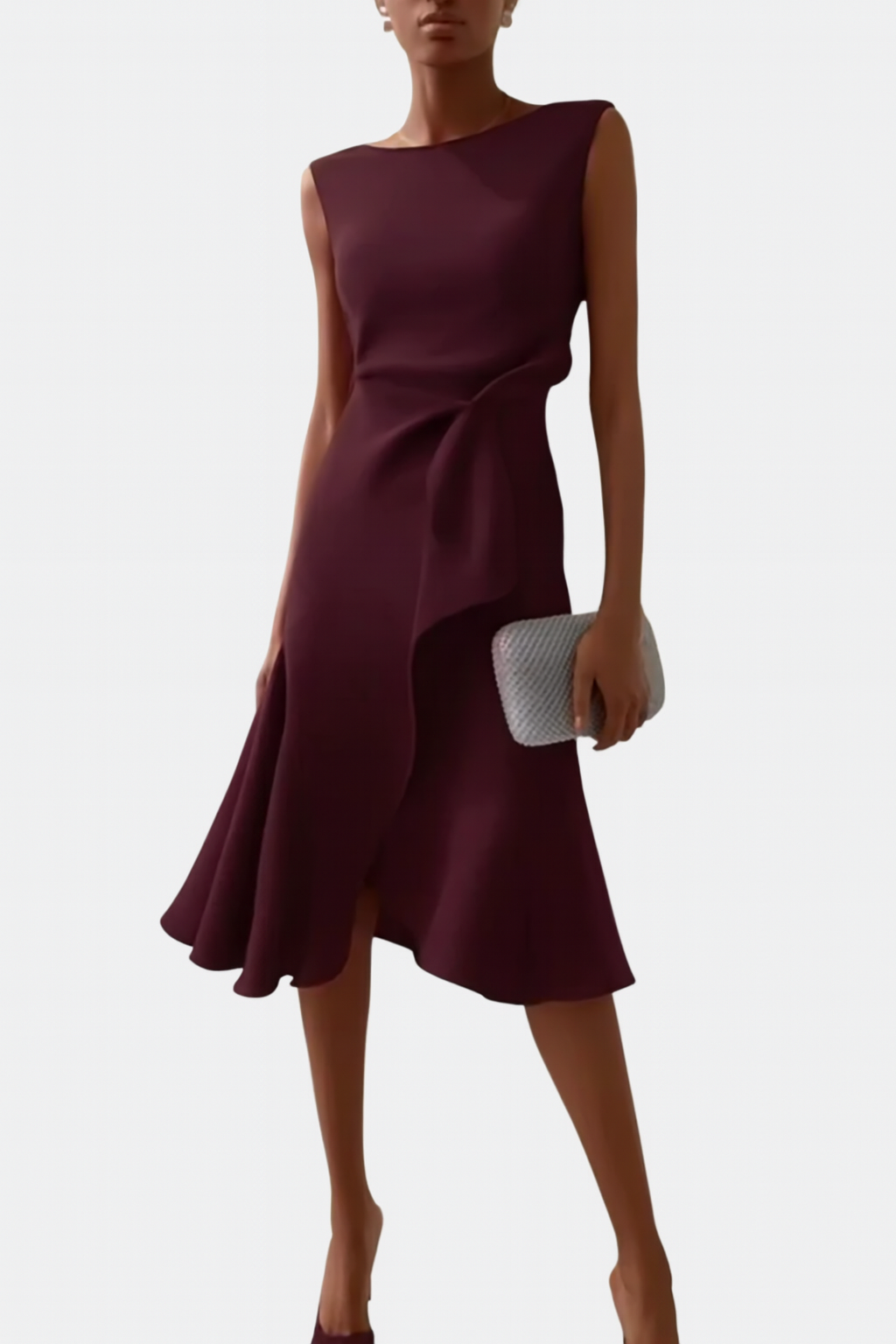 Andrea | Damen Drapiertes Asymmetrisches Midikleid - Elle Zürich