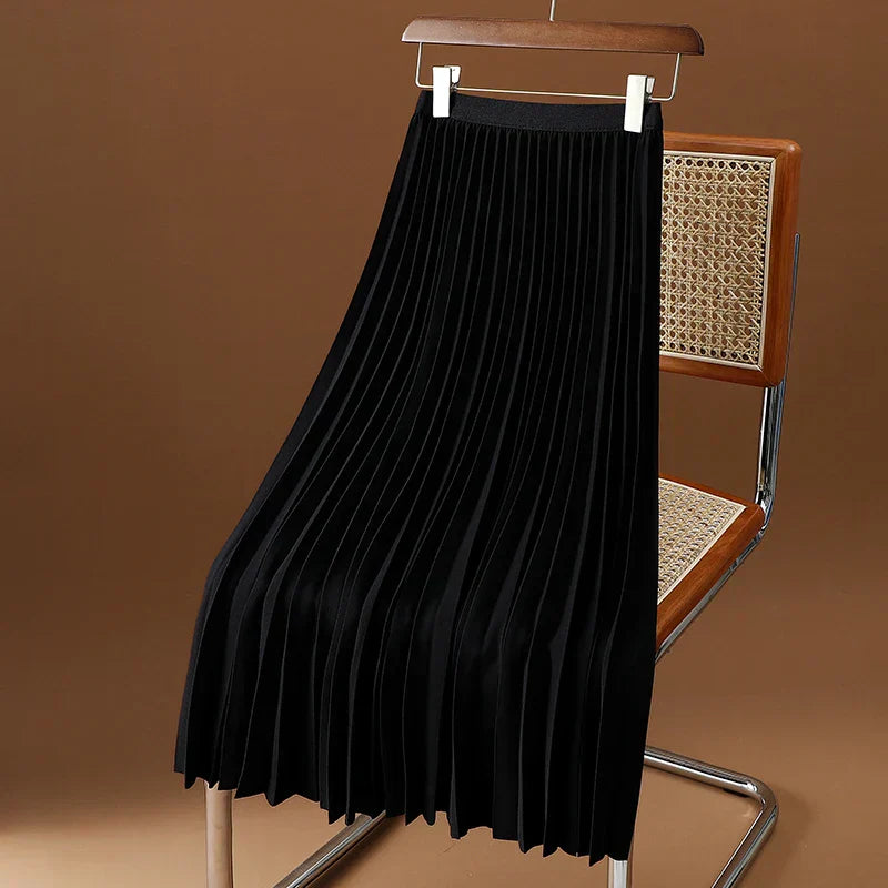 Edith | Damen Frühlings Plissierter Maxirock - Elle Zürich