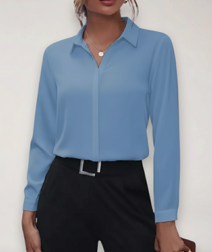 Brooklyn | Women’s Elegant Tailored Button-Up Work Blouse - Elle Zürich