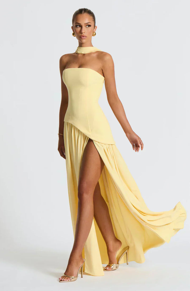 Fiona | Women Wedding Guest Asymmetric Maxi Dress - Elle Zürich