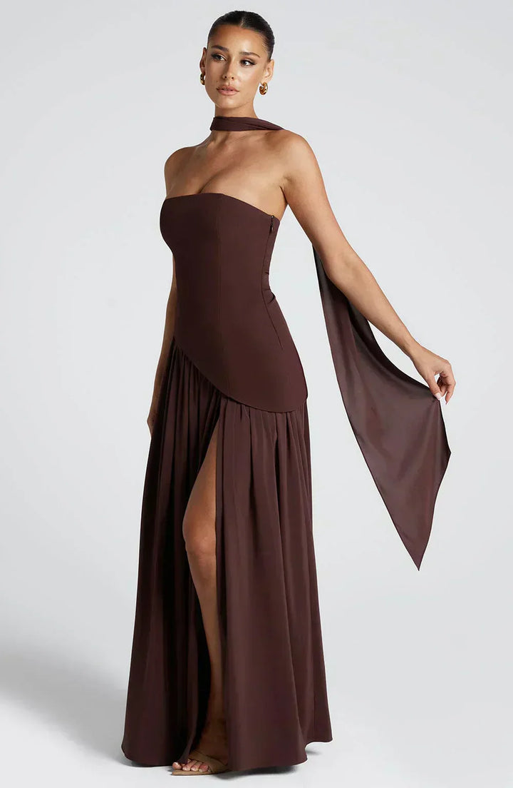 Fiona | Women Wedding Guest Asymmetric Maxi Dress - Elle Zürich