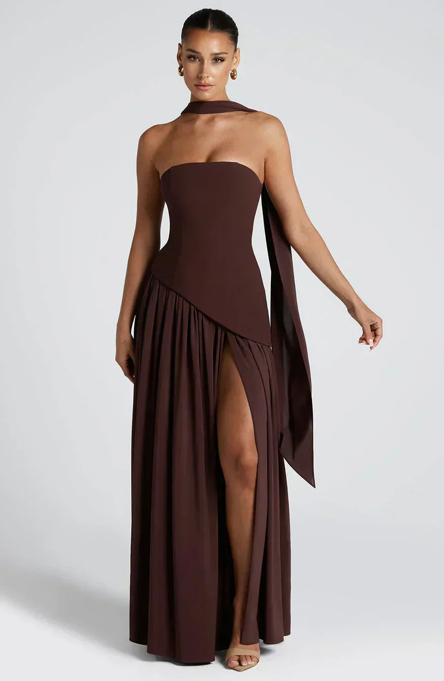 Fiona | Women Wedding Guest Asymmetric Maxi Dress - Elle Zürich