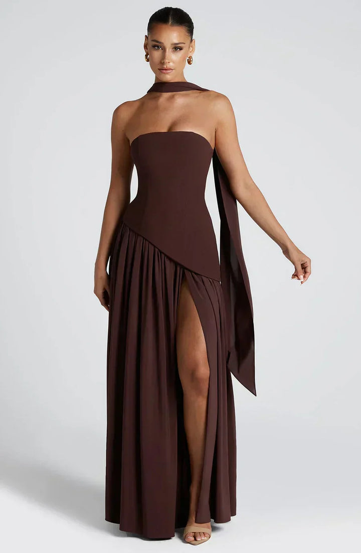 Fiona | Women Wedding Guest Asymmetric Maxi Dress - Elle Zürich