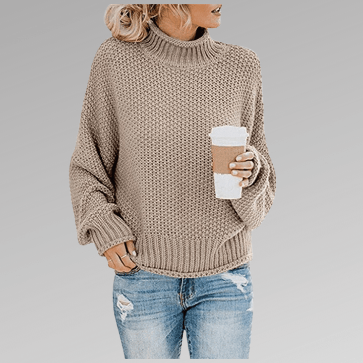 Felicia | Damen Gemütlicher Strickpullover mit hohem Kragen - Elle Zürich