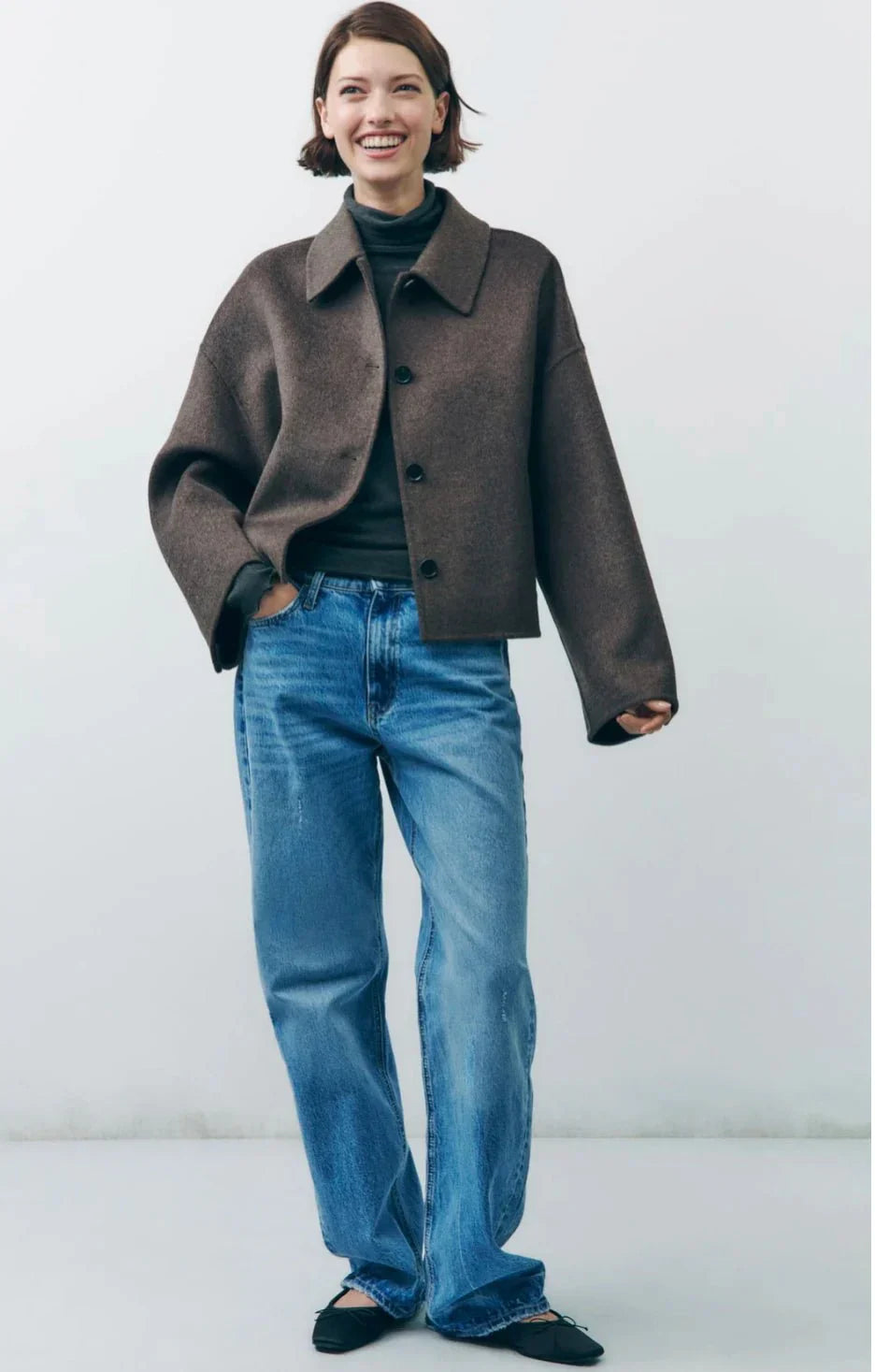 Doris | Damen Kurze Jacke mit Knopfleiste - Elle Zürich