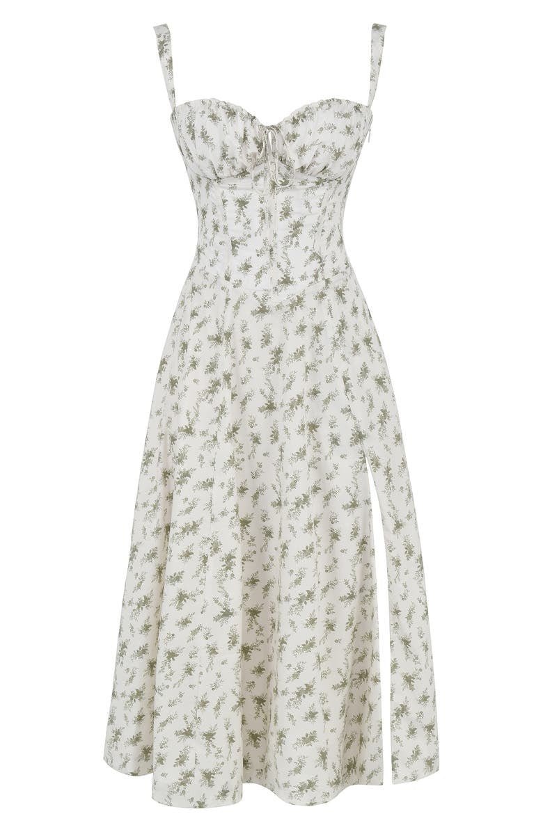 Sabine | Damen Floral Chic Corset Midi Kleid - Elle Zürich