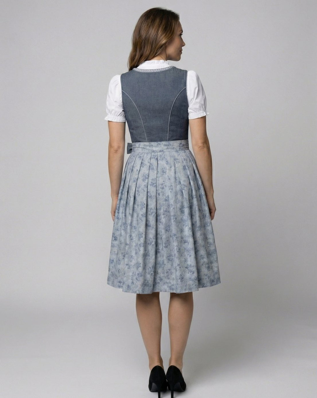 Oktoberfest Dirndl Kleid mit Schürze figurbetonter Trachten-Schnitt