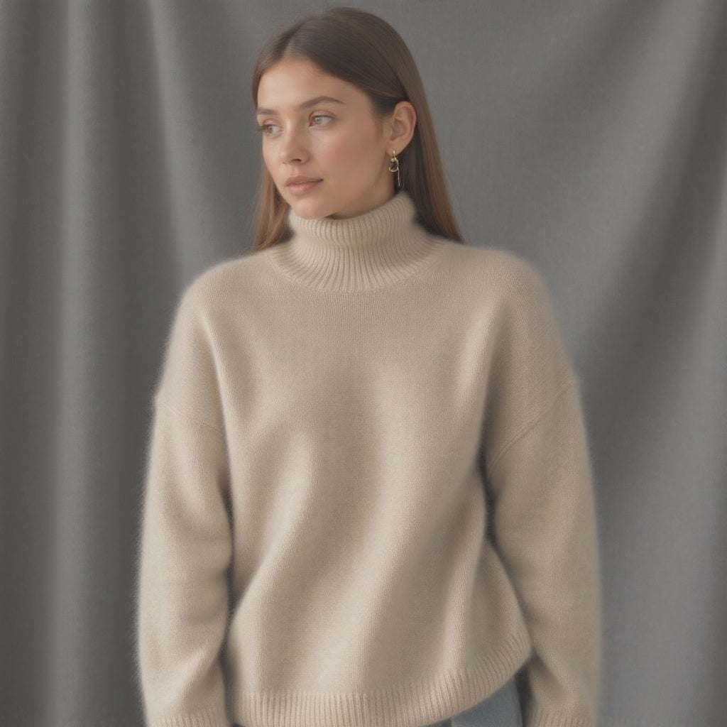 Maja | Damen Winter Oversize-Strickpullover mit Rollkragen - Elle Zürich