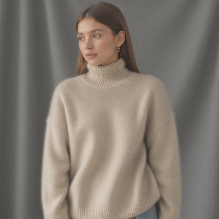 Maja | Damen Winter Oversize-Strickpullover mit Rollkragen - Elle Zürich