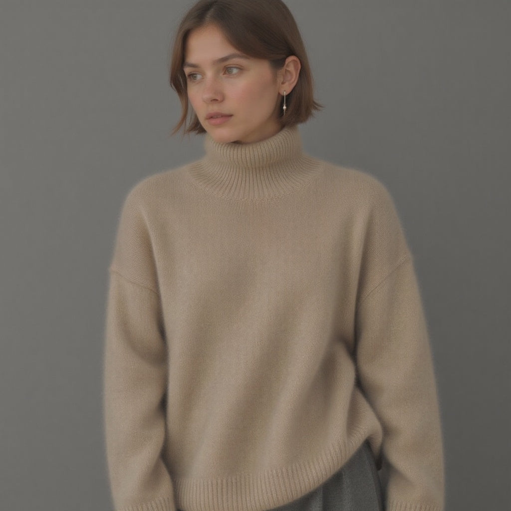 Maja | Damen Winter Oversize-Strickpullover mit Rollkragen - Elle Zürich