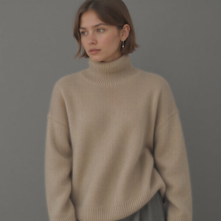 Maja | Damen Winter Oversize-Strickpullover mit Rollkragen - Elle Zürich