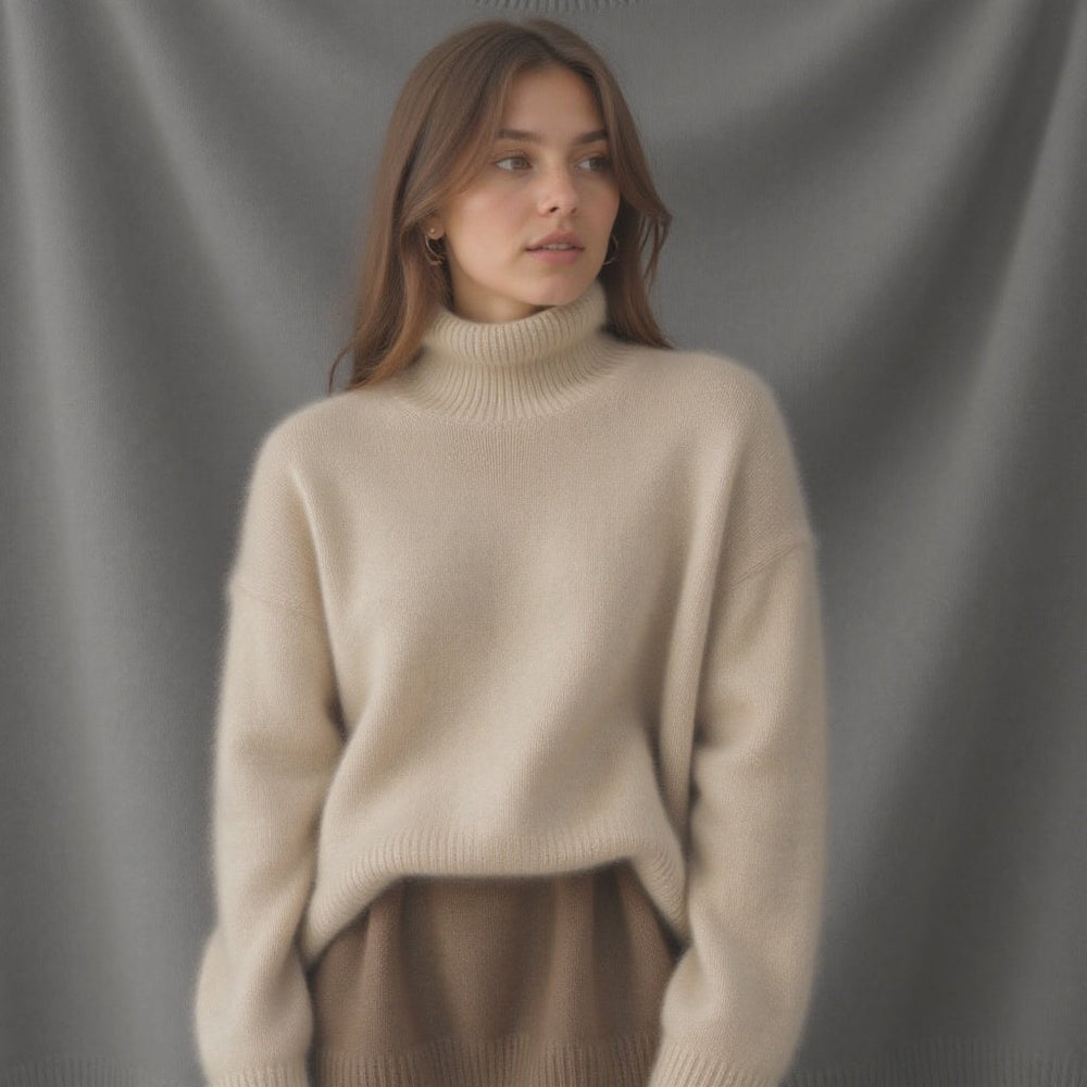 Maja | Damen Winter Oversize-Strickpullover mit Rollkragen - Elle Zürich