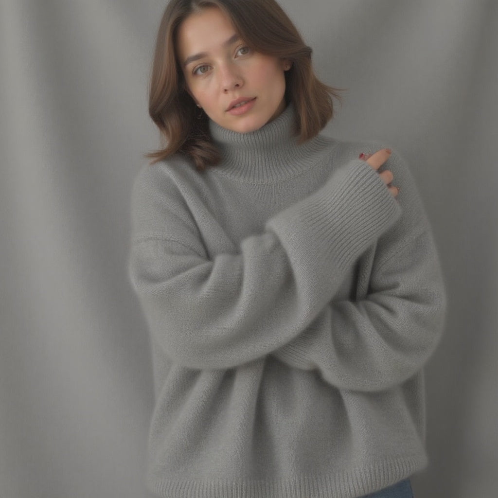 Maja | Damen Winter Oversize-Strickpullover mit Rollkragen - Elle Zürich