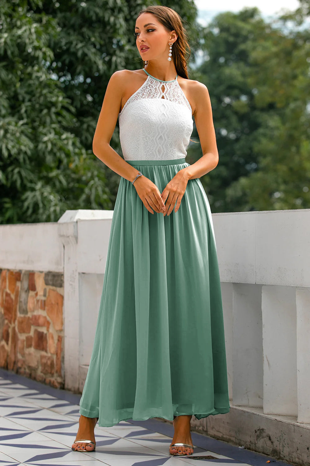 Claire | Women Wedding Guest Halter Maxi Dress - Elle Zürich