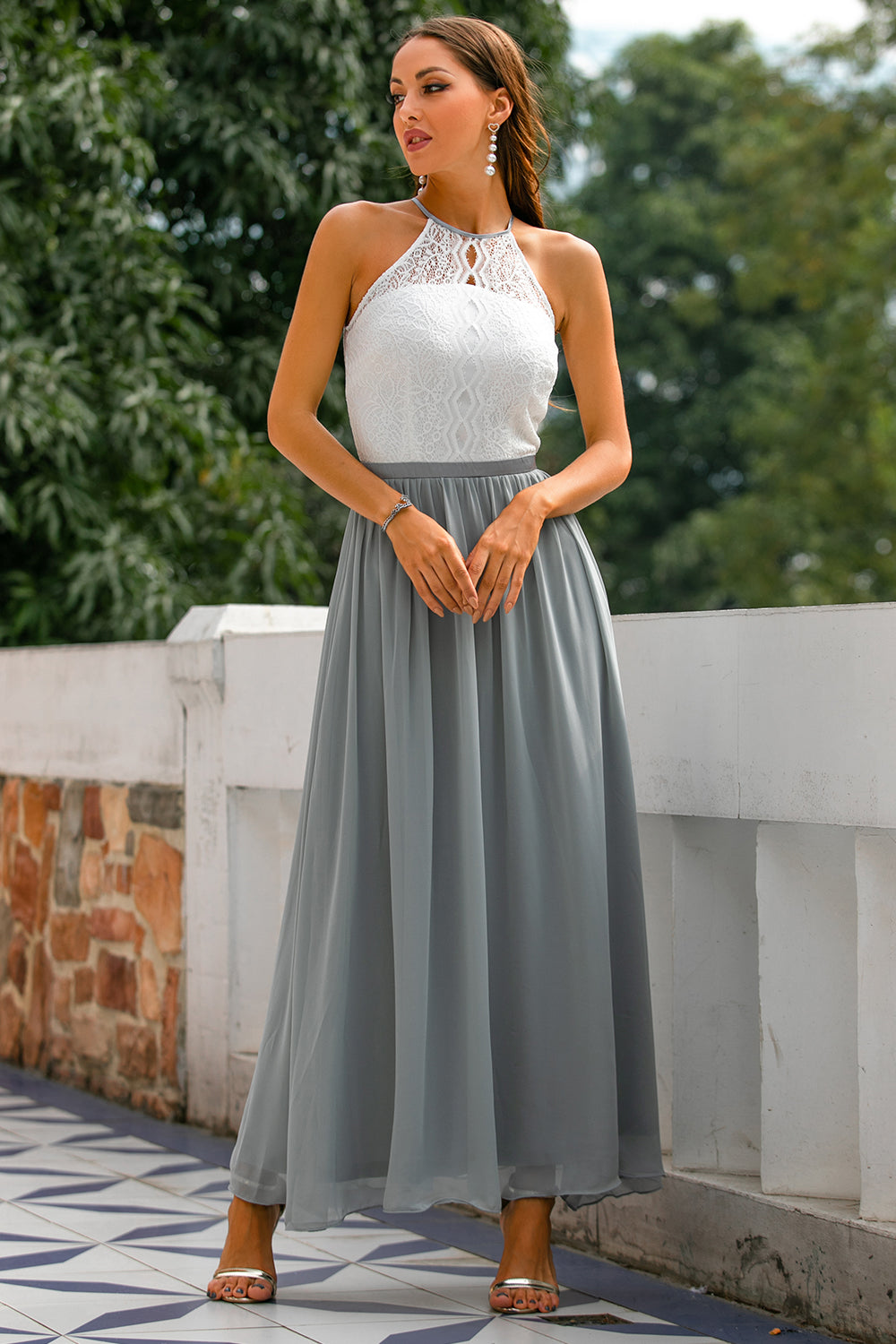 Claire | Women Wedding Guest Halter Maxi Dress - Elle Zürich