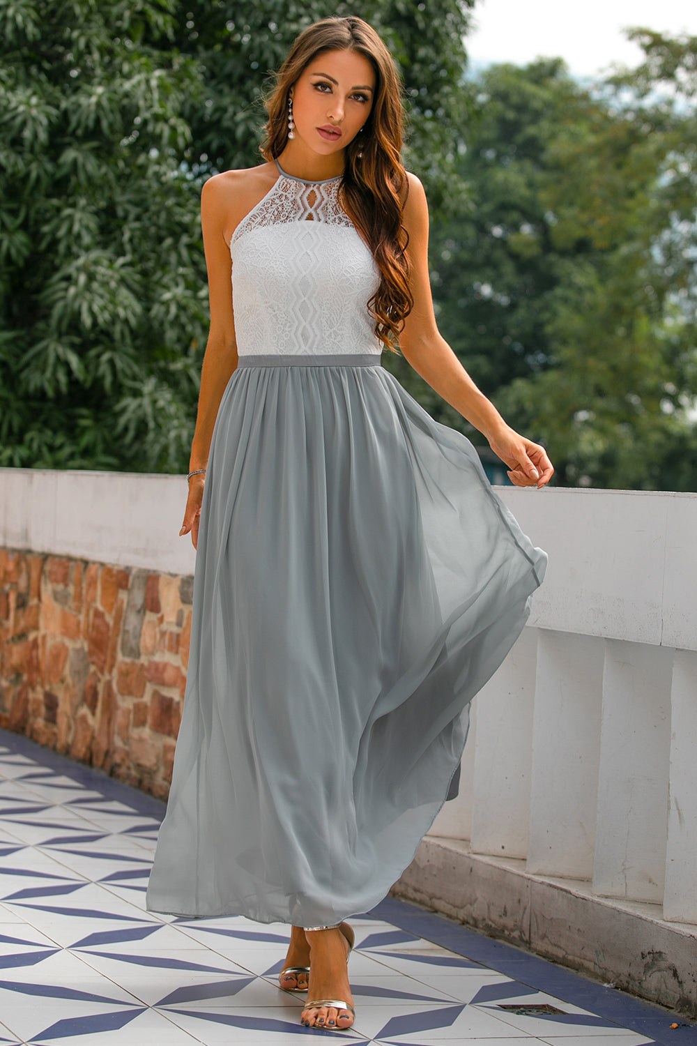 Claire | Women Wedding Guest Halter Maxi Dress - Elle Zürich