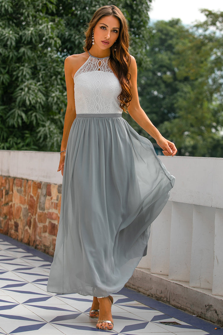 Claire | Women Wedding Guest Halter Maxi Dress - Elle Zürich