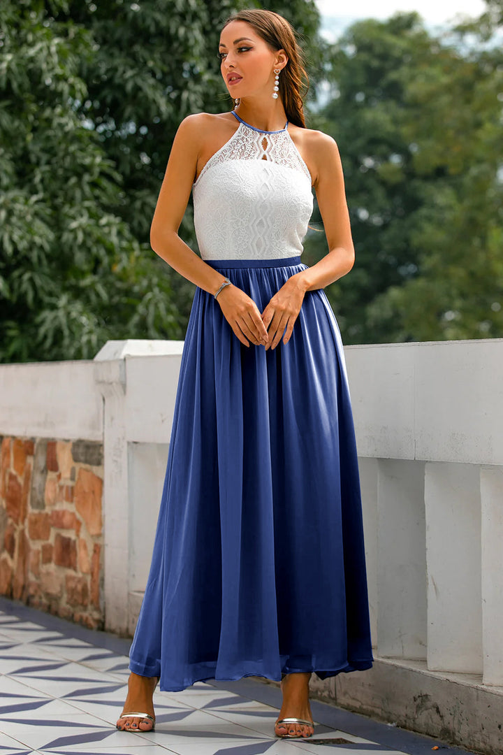 Claire | Women Wedding Guest Halter Maxi Dress - Elle Zürich