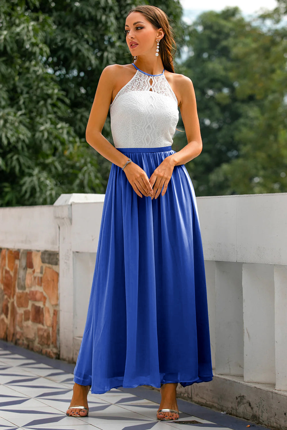 Claire | Women Wedding Guest Halter Maxi Dress - Elle Zürich