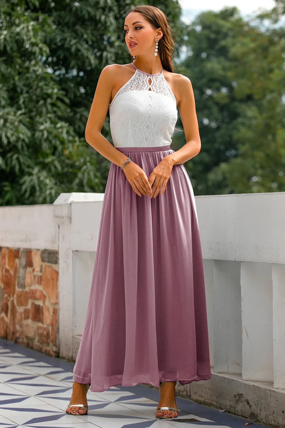 Claire | Women Wedding Guest Halter Maxi Dress - Elle Zürich