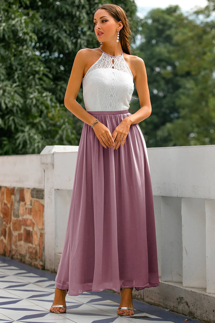 Claire | Women Wedding Guest Halter Maxi Dress - Elle Zürich