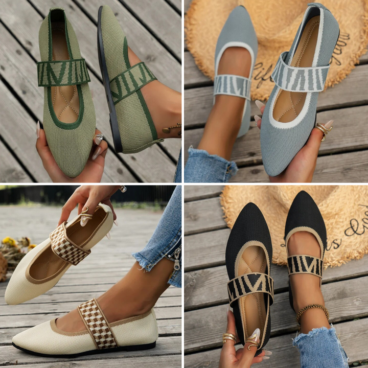 Pauline | Damen Frühlings Ballerinas mit Riemen im Freizeitstil - Elle Zürich