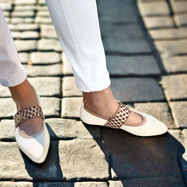 Pauline | Damen Frühlings Ballerinas mit Riemen im Freizeitstil - Elle Zürich