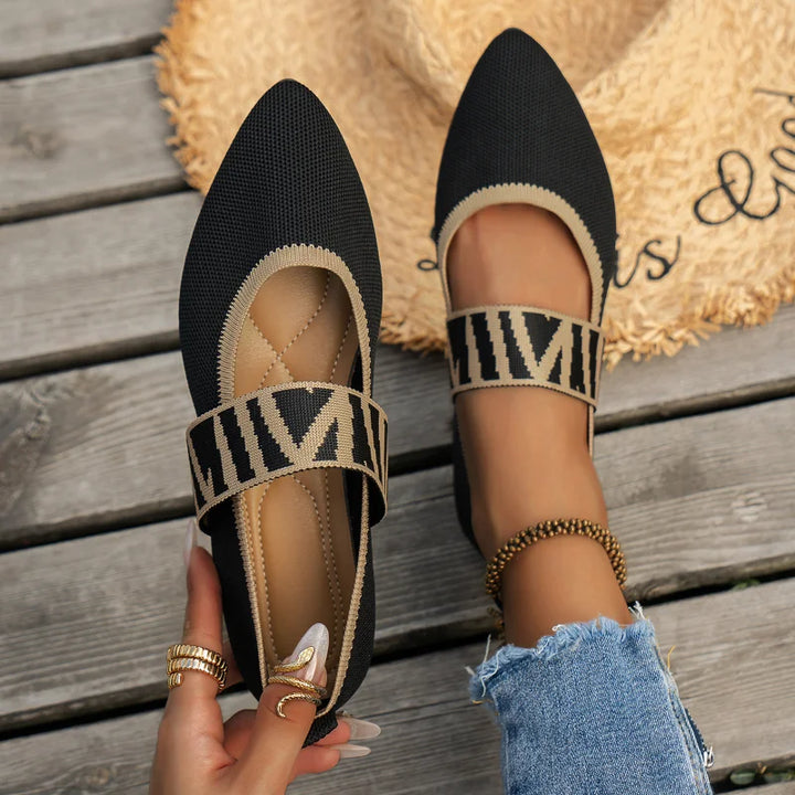 Pauline | Damen Frühlings Ballerinas mit Riemen im Freizeitstil - Elle Zürich