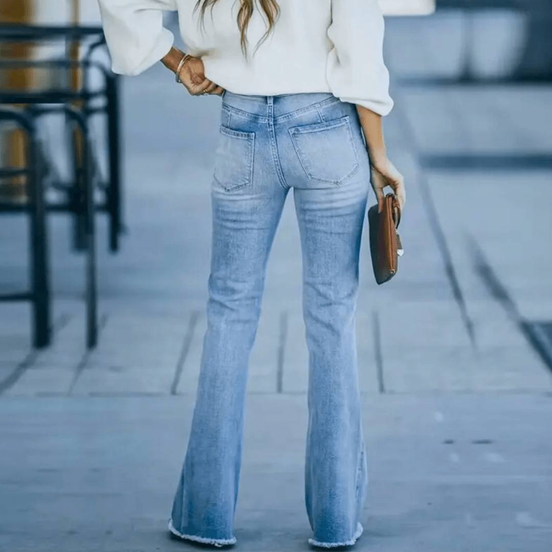 Dorothea | Damen Frühlings Jeans mit hoher Taille und geradem Schnitt - Elle Zürich