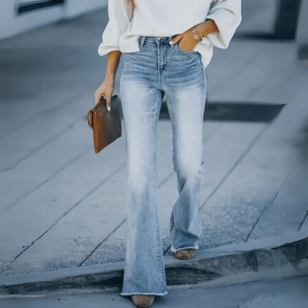 Dorothea | Damen Frühlings Jeans mit hoher Taille und geradem Schnitt - Elle Zürich