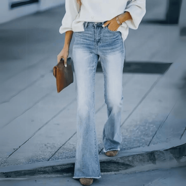 Dorothea | Damen Frühlings Jeans mit hoher Taille und geradem Schnitt - Elle Zürich