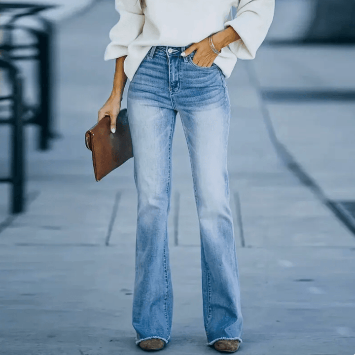 Dorothea | Damen Frühlings Jeans mit hoher Taille und geradem Schnitt - Elle Zürich
