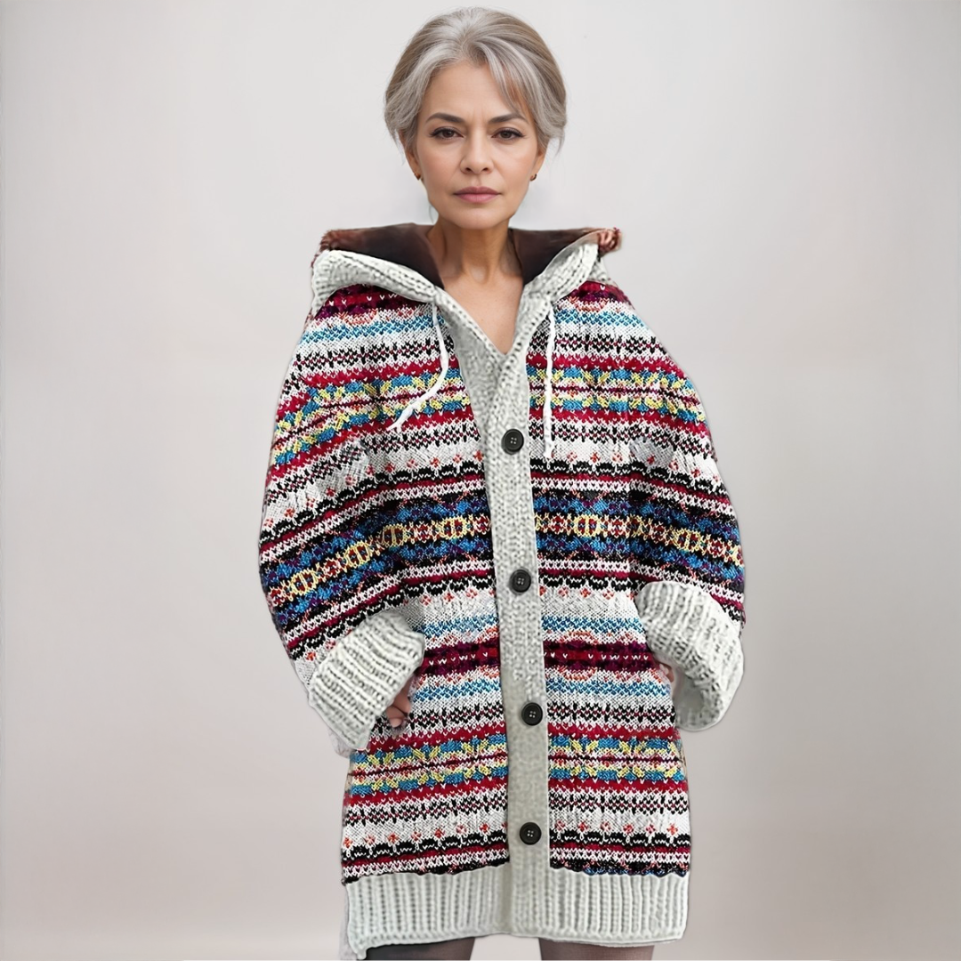 Martina | Fair Isle Kapuzenstrickjacke für Damen - Elle Zürich