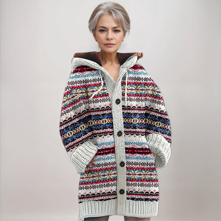Martina | Fair Isle Kapuzenstrickjacke für Damen - Elle Zürich