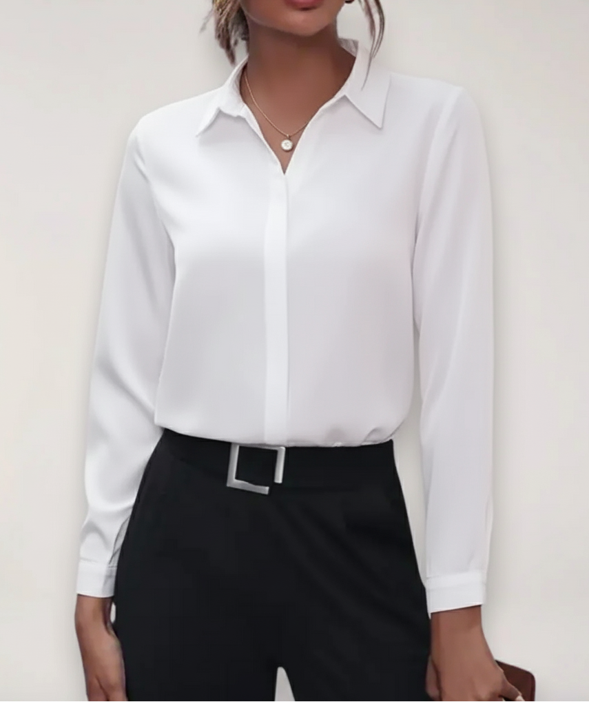 Brooklyn | Women’s Elegant Tailored Button-Up Work Blouse - Elle Zürich